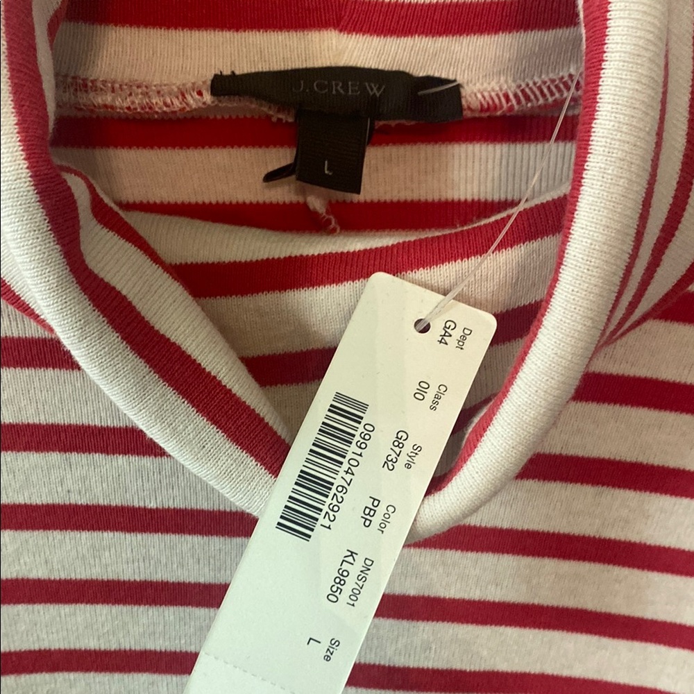 J.Crew Red and White Striped Turtleneck Dress - Picture 2 of 5